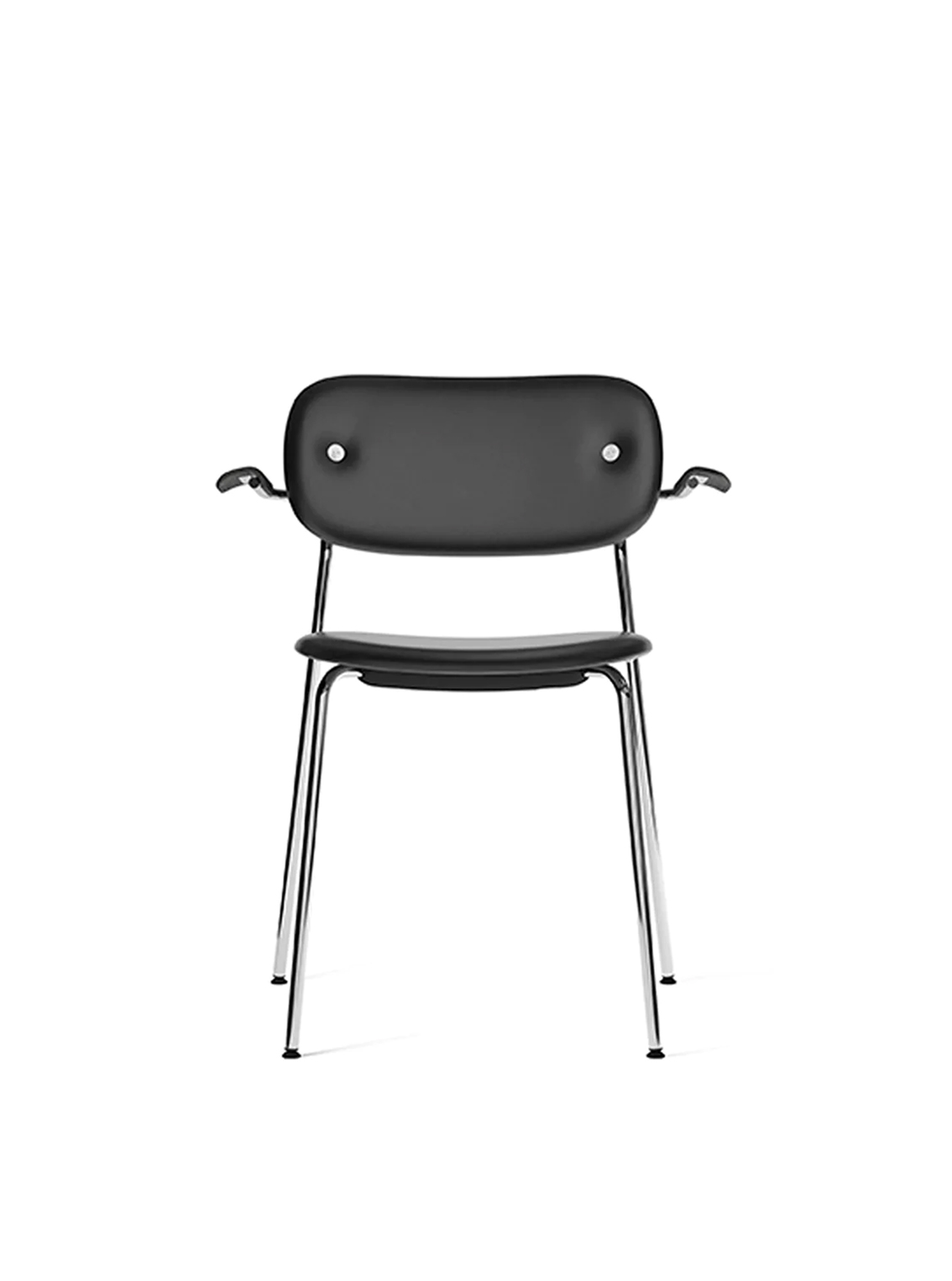 Co Dining Chair with Armrest, Upholstered Seat, Chrome / Black Oak / Dakar 0842