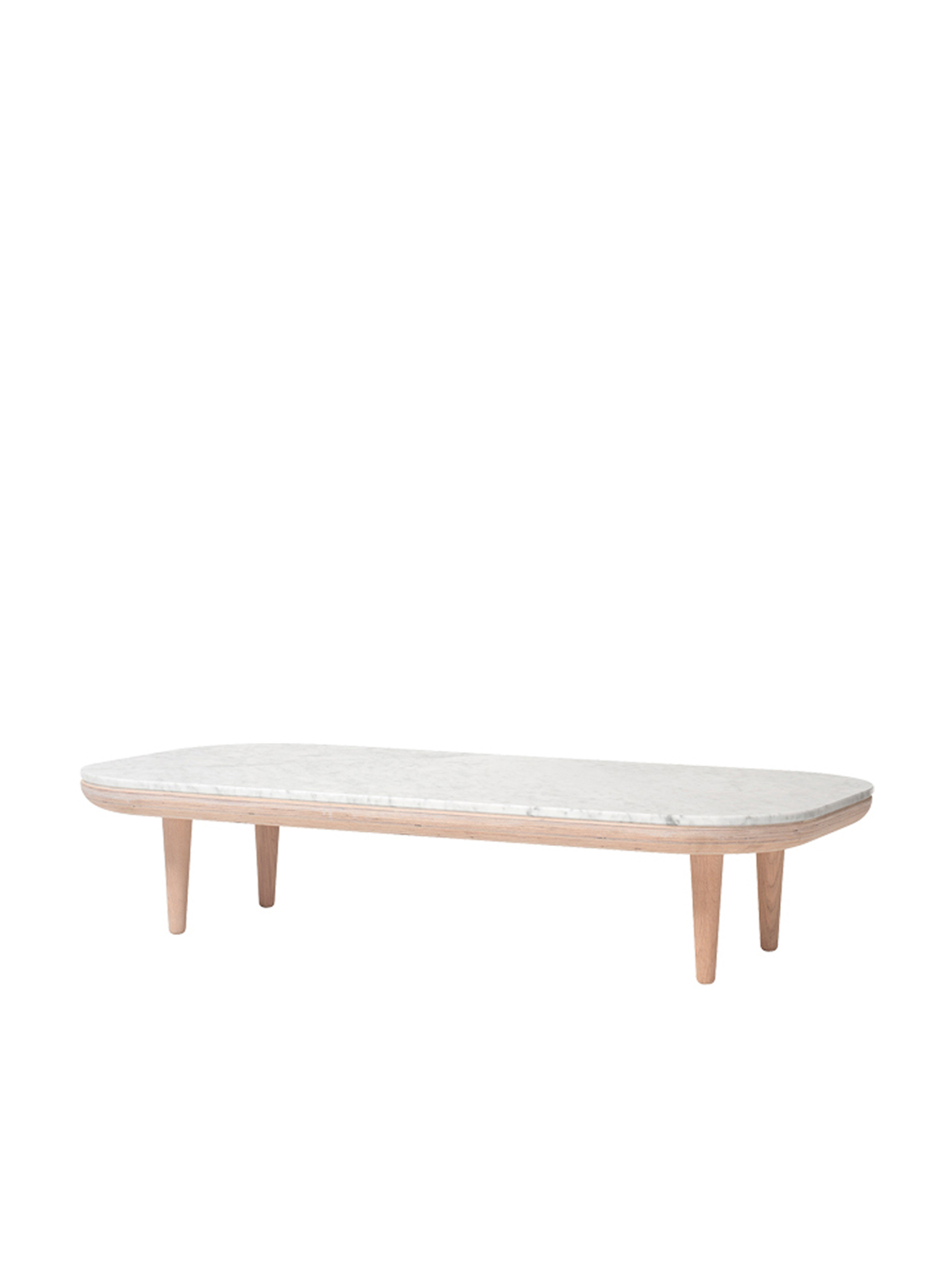 Fly Table SC5, White Oiled Oak / Bianco Carrara Marble