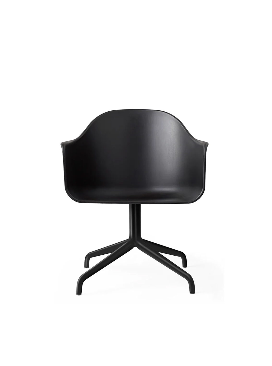 Harbour Dining Chair, Star Base with Swivel, Plastic, Black