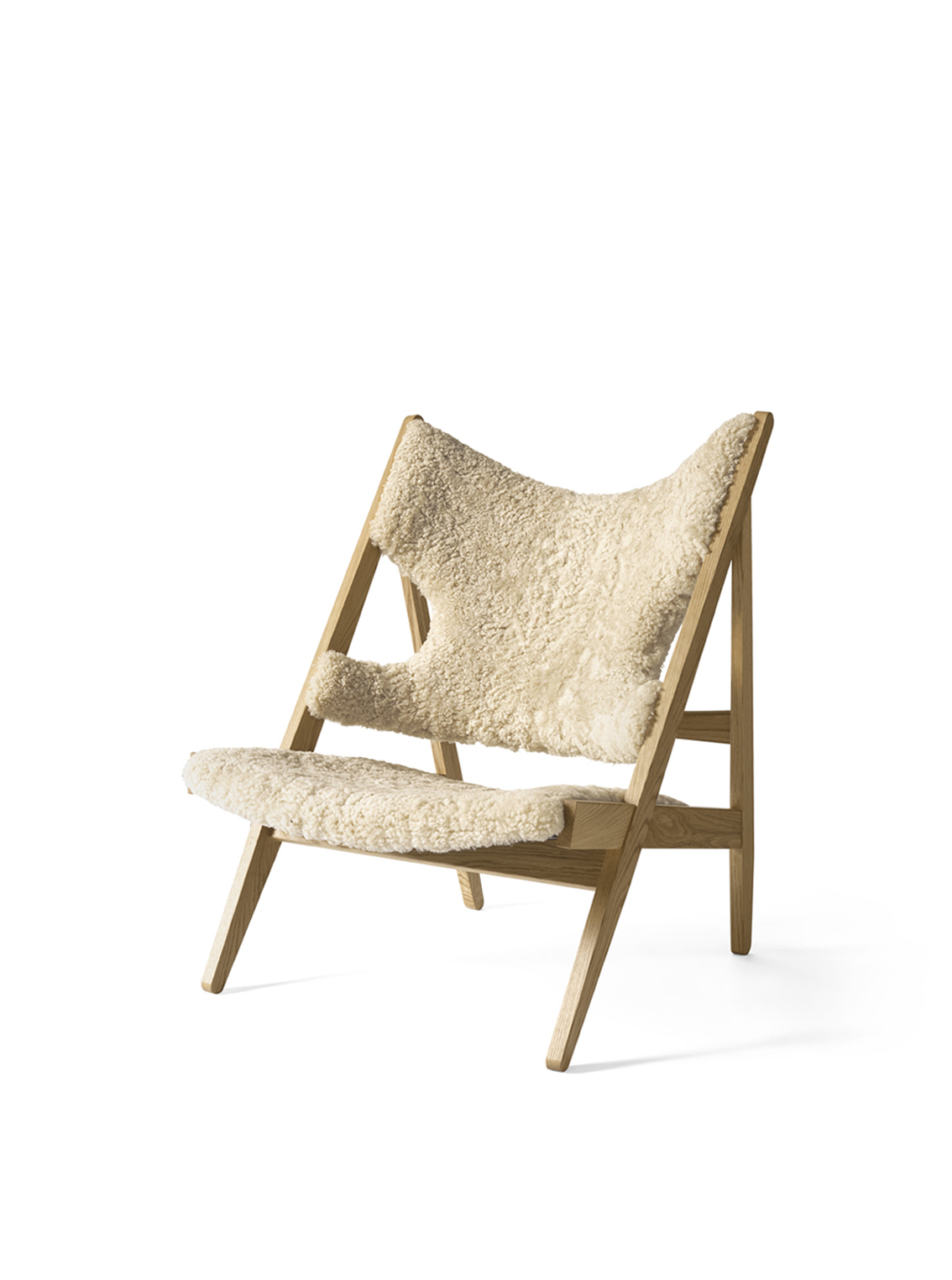 Knitting Lounge Chair, Natural Oak / Sheepskin Nature