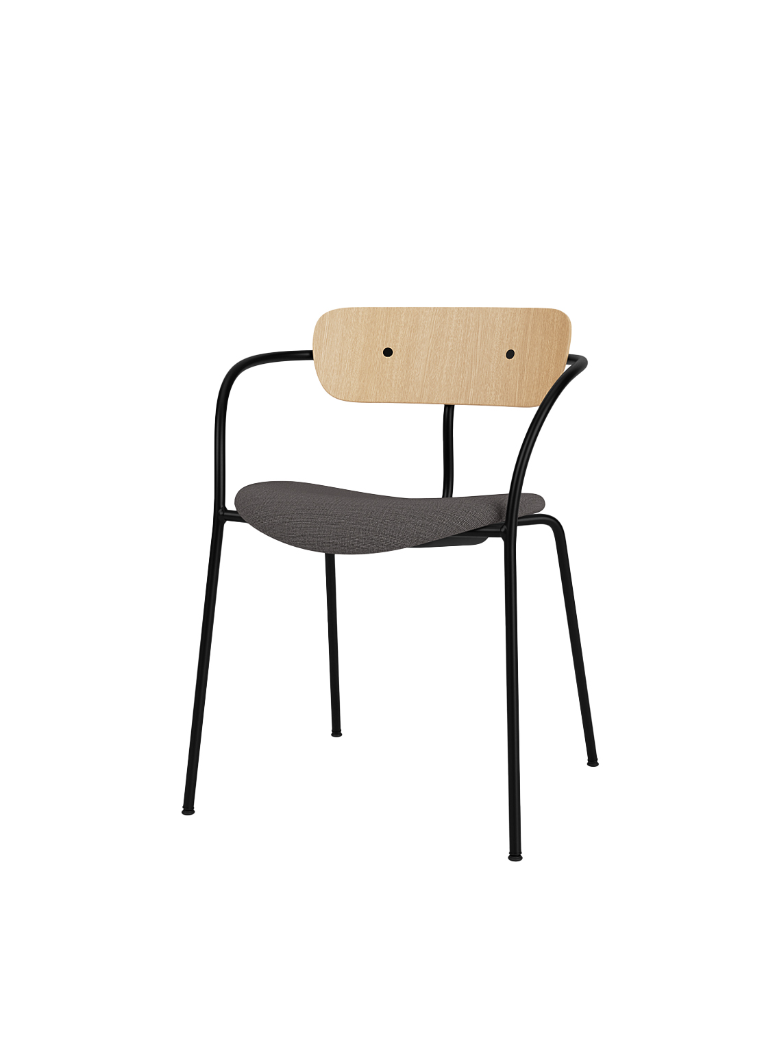 Pavilion Chair AV4, With Armrest, Canvas, Seat Upholstery, Black Base / Oak