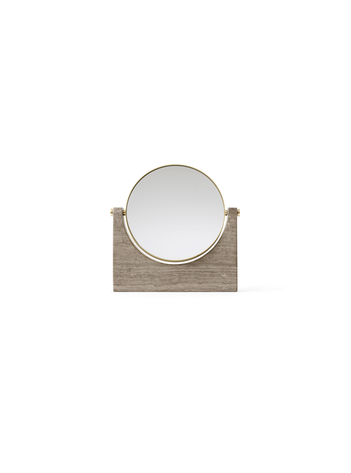 Pepe Marble Mirror, Brass / Wood Grain Marble Wool