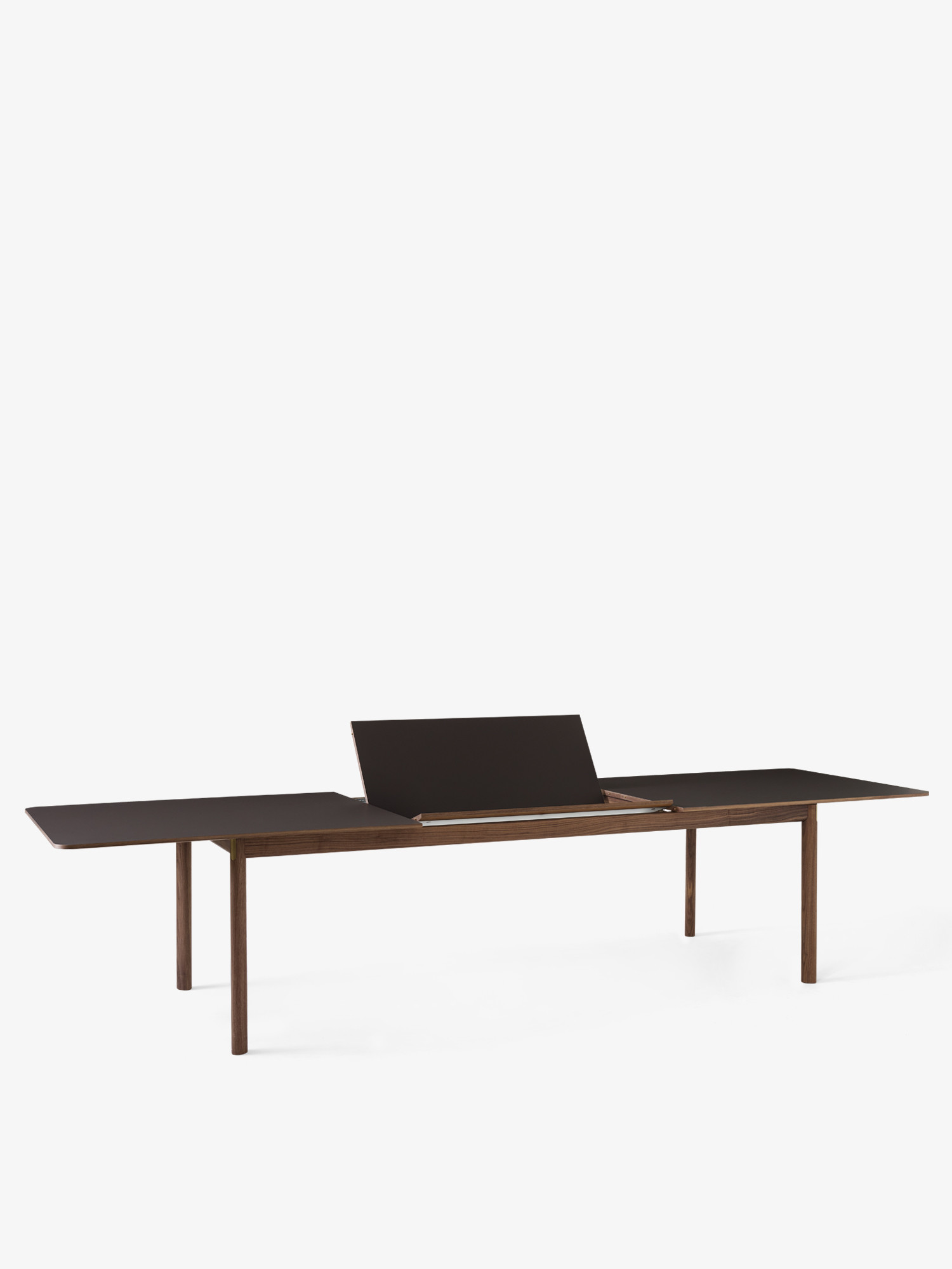 Patch Table HW2, Oiled Walnut, Cacao Orinoco 0749 Fenix Nano Laminate & Brass