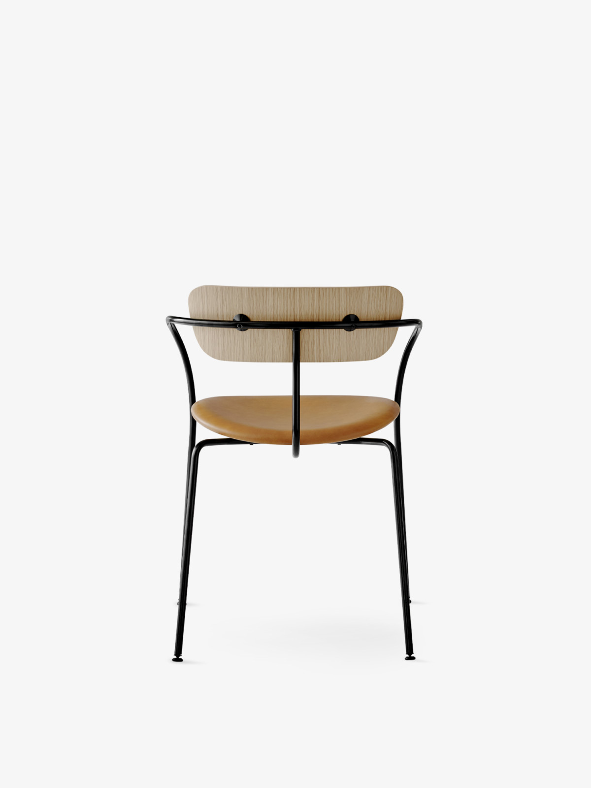 Pavilion Chair AV4, With Armrest, Silk, Seat Upholstery, Black Base / Oak