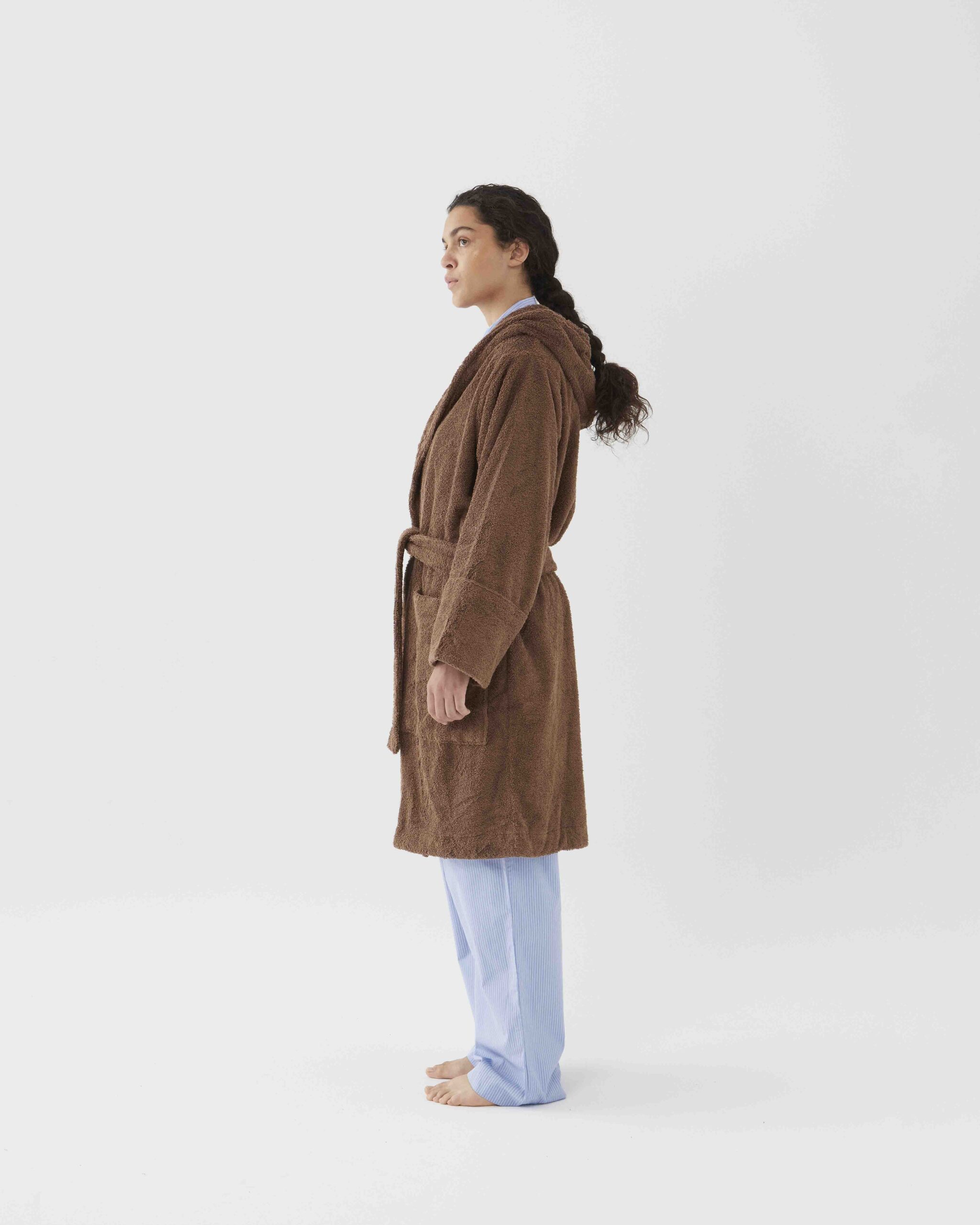 Hooded Bathrobe – Solid, Size 1, Kodiak Brown