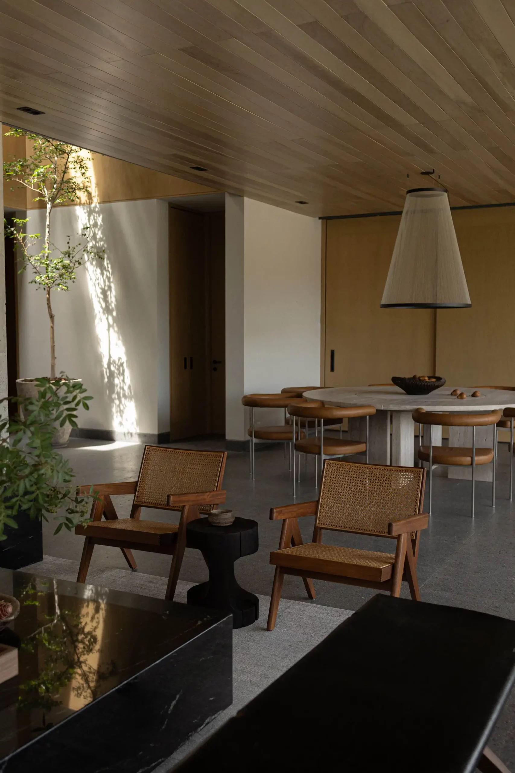 Easy Armchair (V Leg), Natural Teak / Dark Stained Teak