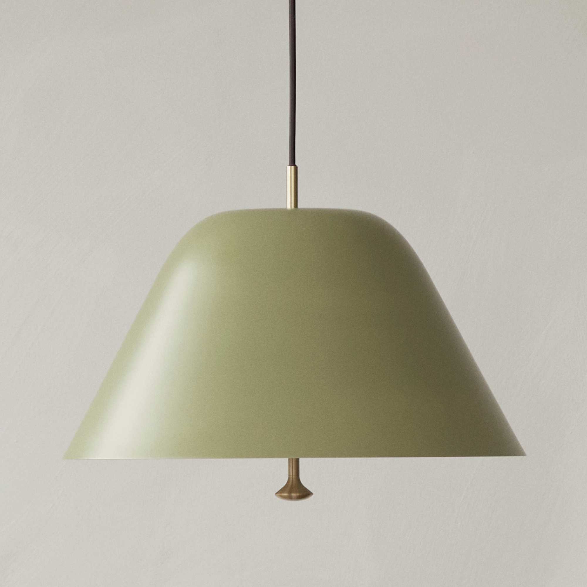 Levitate Pendant, 40, Sage Green, Brass