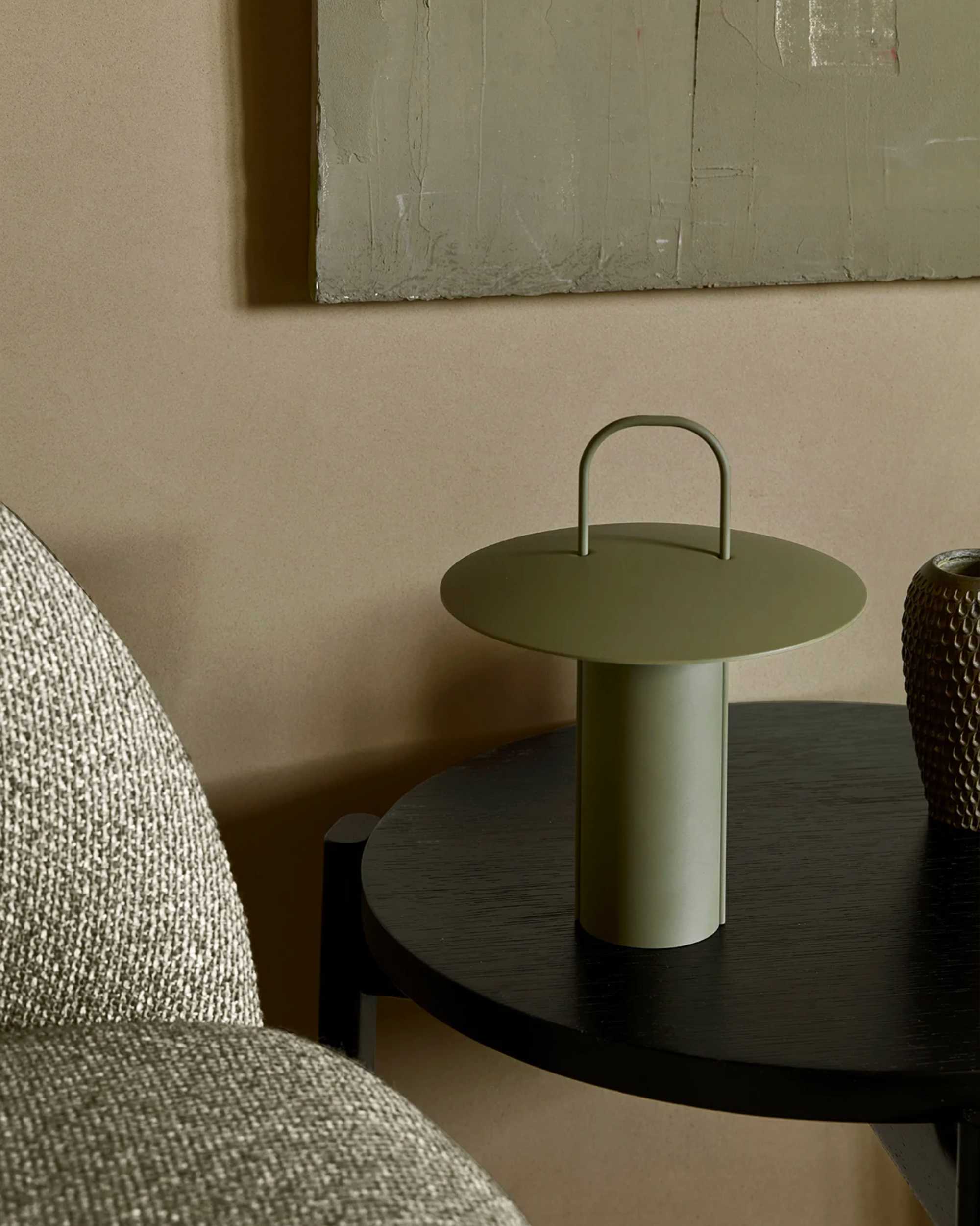 Ray Table Lamp, Portable, Matte Dusty Green
