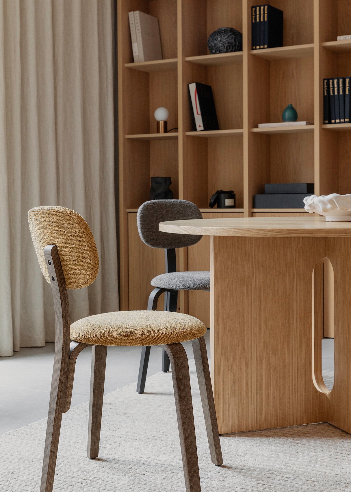 Afteroom Plywood Dining Chair, Black Ash / Moss 0014