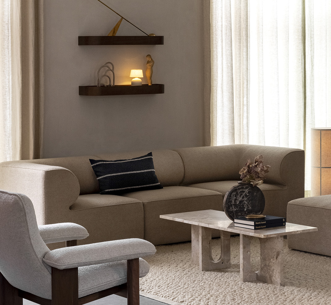 Eave Modular Sofa, 86, 3 Seater, Configuration 2, Beige