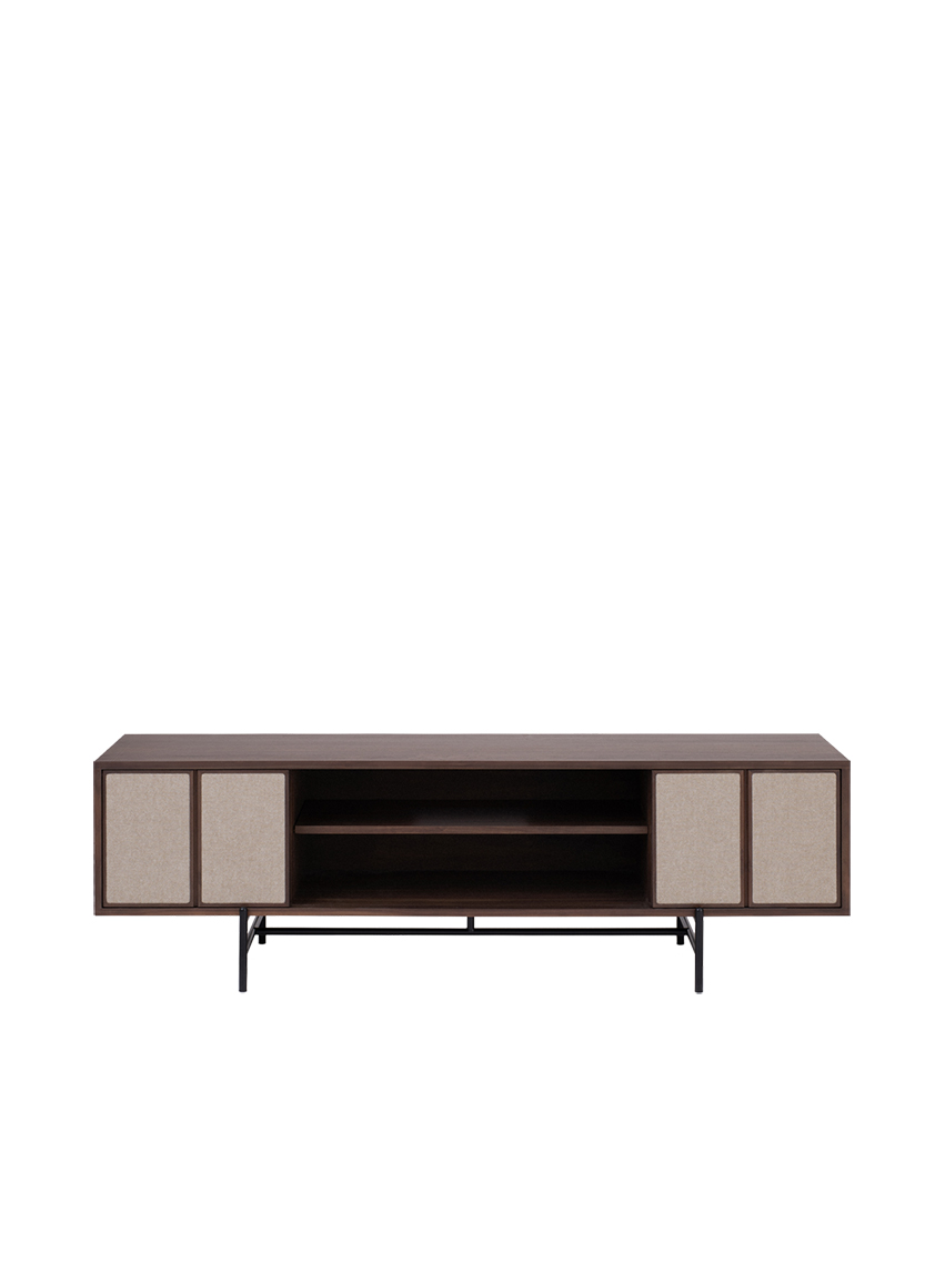 Canvas Media Unit, Walnut Stained Ash