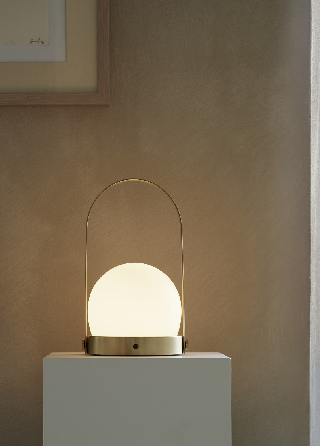 Carrie Table Lamp, Portable, Brushed Brass