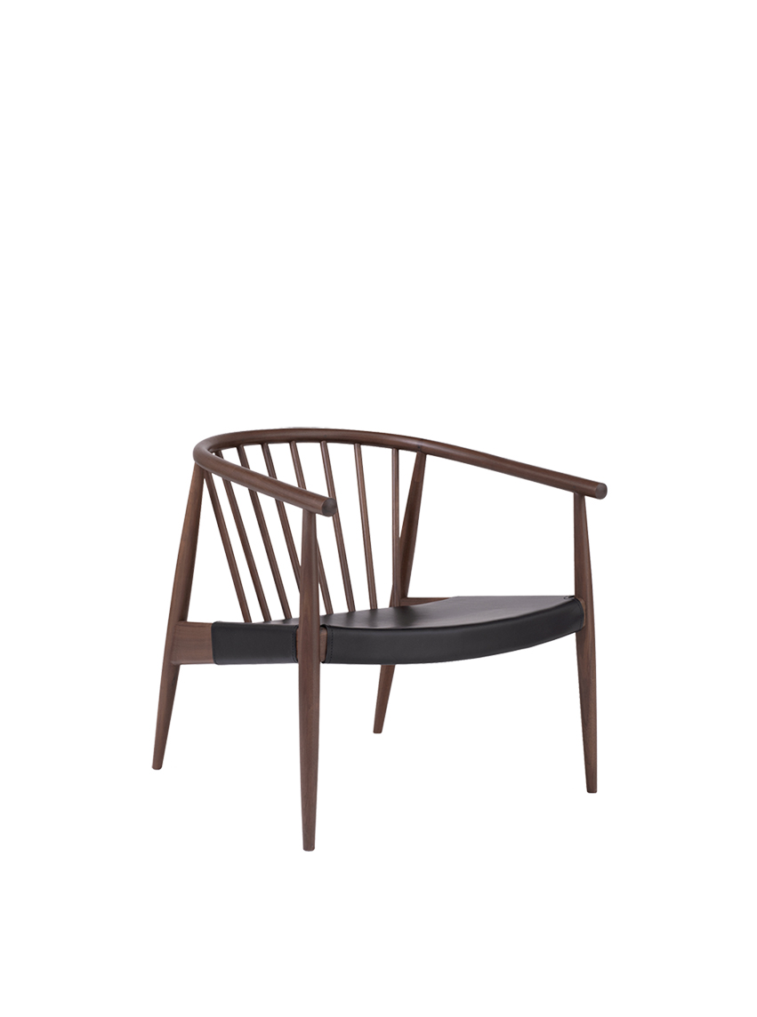 Reprise Chair with Hide Seat, Walnut