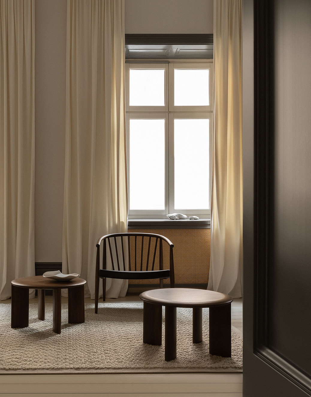 Reprise Chair with Hide Seat, Walnut