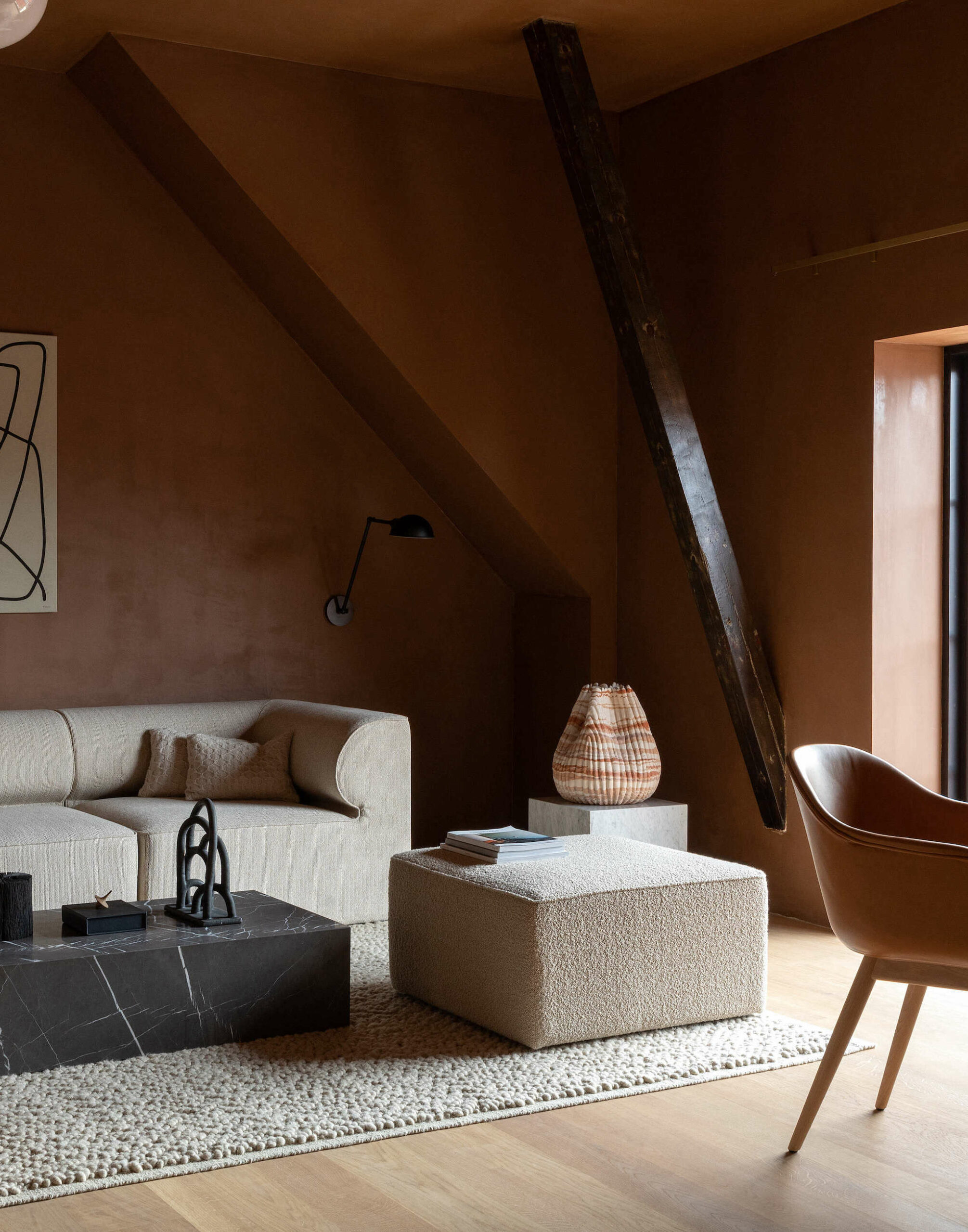 Eave Modular 86, Pouf, Beige