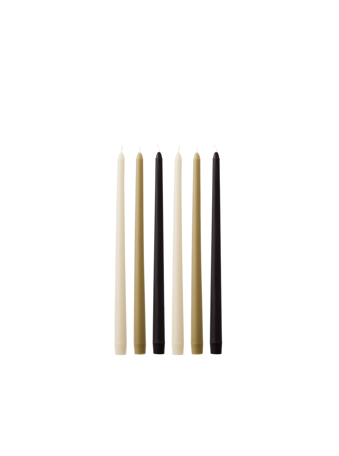 Spire Smooth Tapered Candle, H38, Neutral, Set of 6 pcs