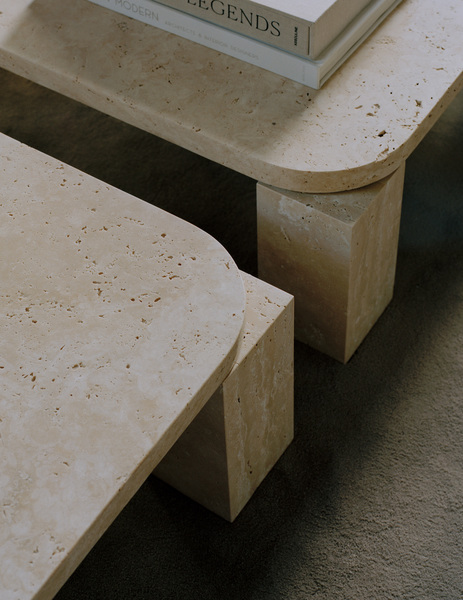 Atlas Coffee Table 60×60, Unfilled Travertine