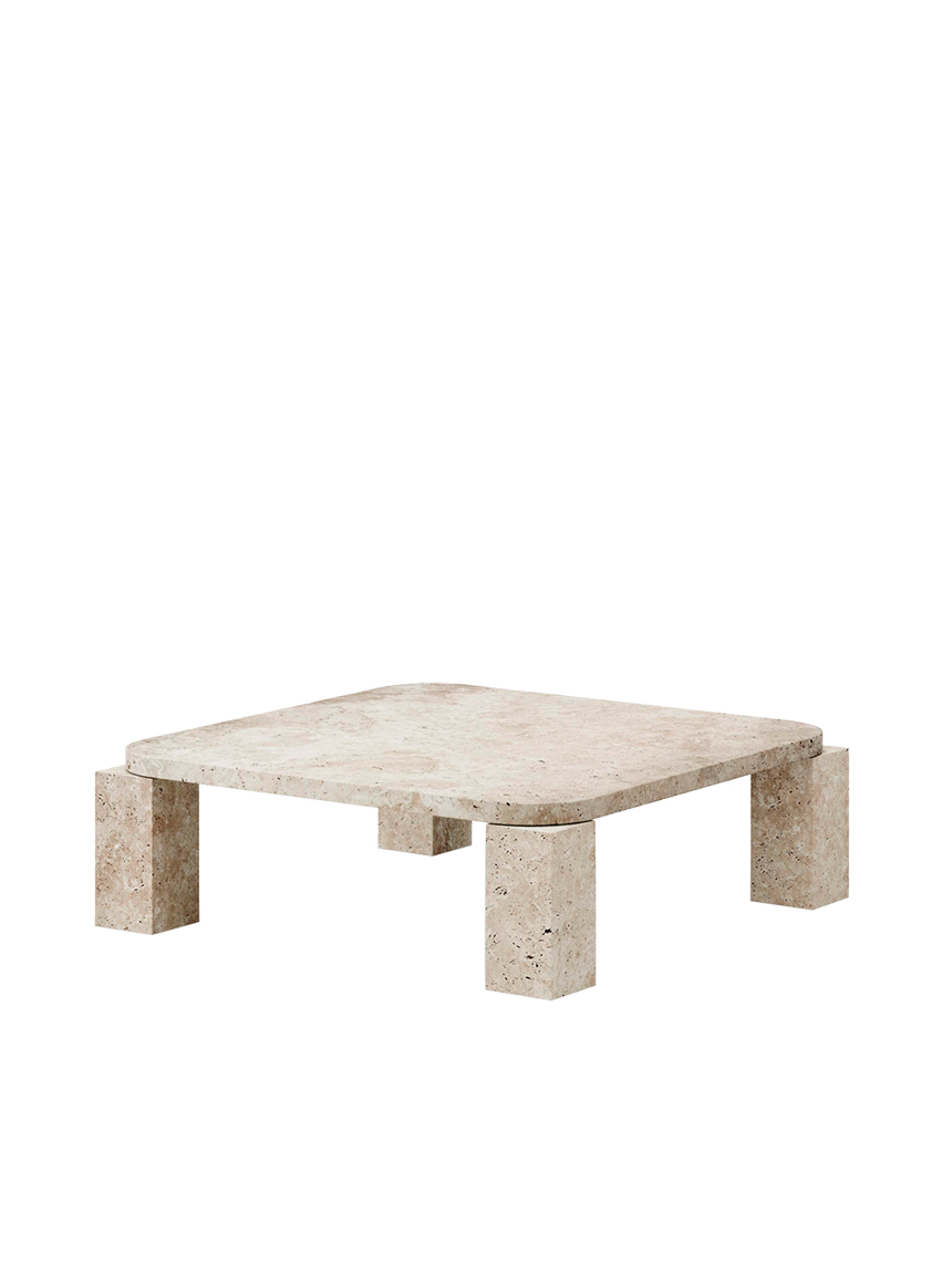 Atlas Coffee Table 82×82, Unfilled Travertine