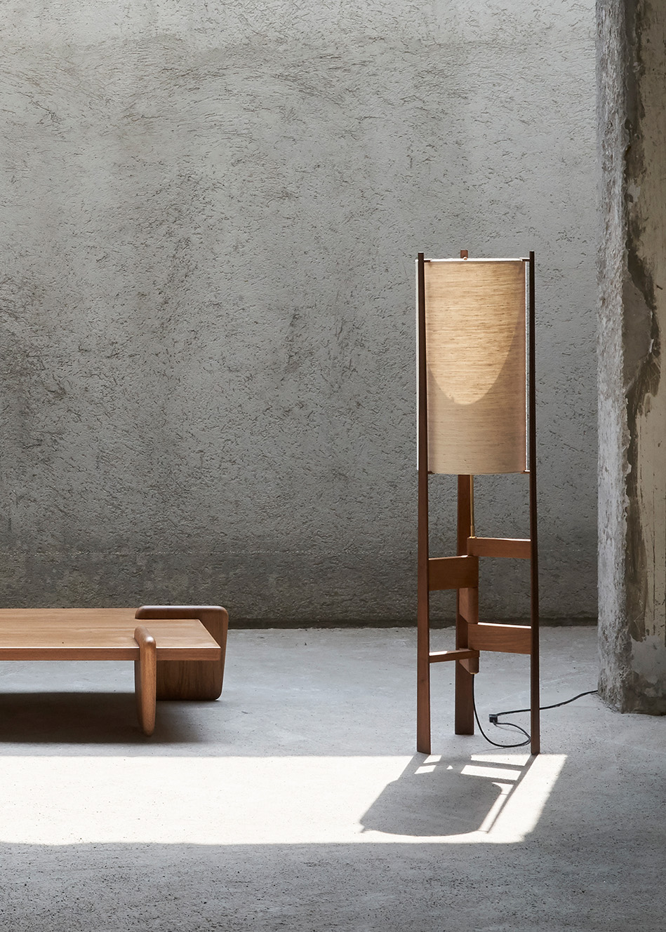 X+L 04 Floor Lamp, Natural Teak
