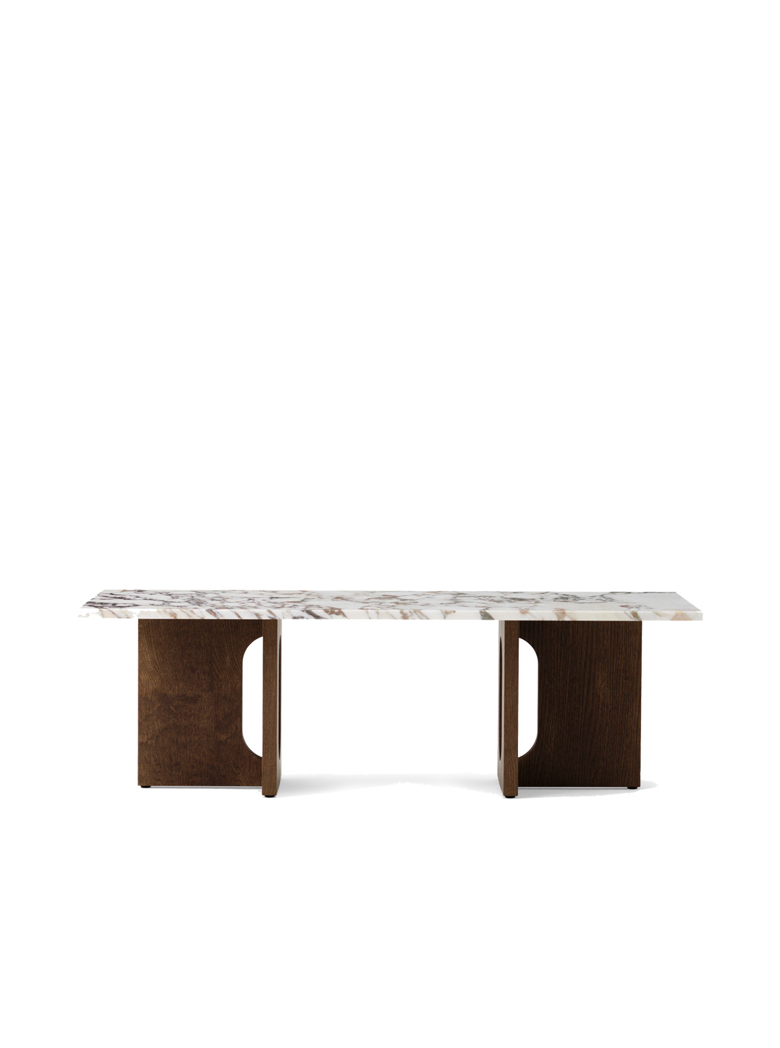 Androgyne Lounge Table, Oak Base, Calacatta Viola Table Top