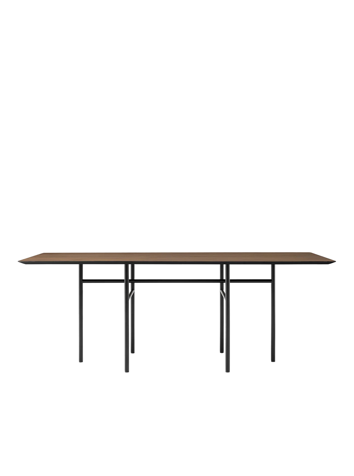 Snaregade Dining Table, Rectangular, Black Steel / Dark Stained Oak Wool