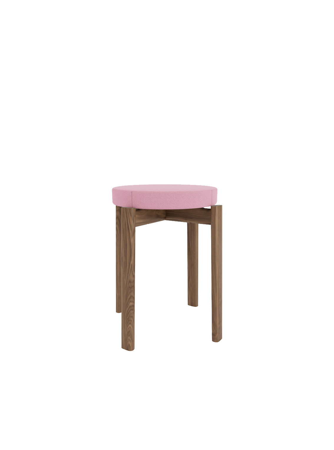 Passage Stool, Walnut Base, Upholstered