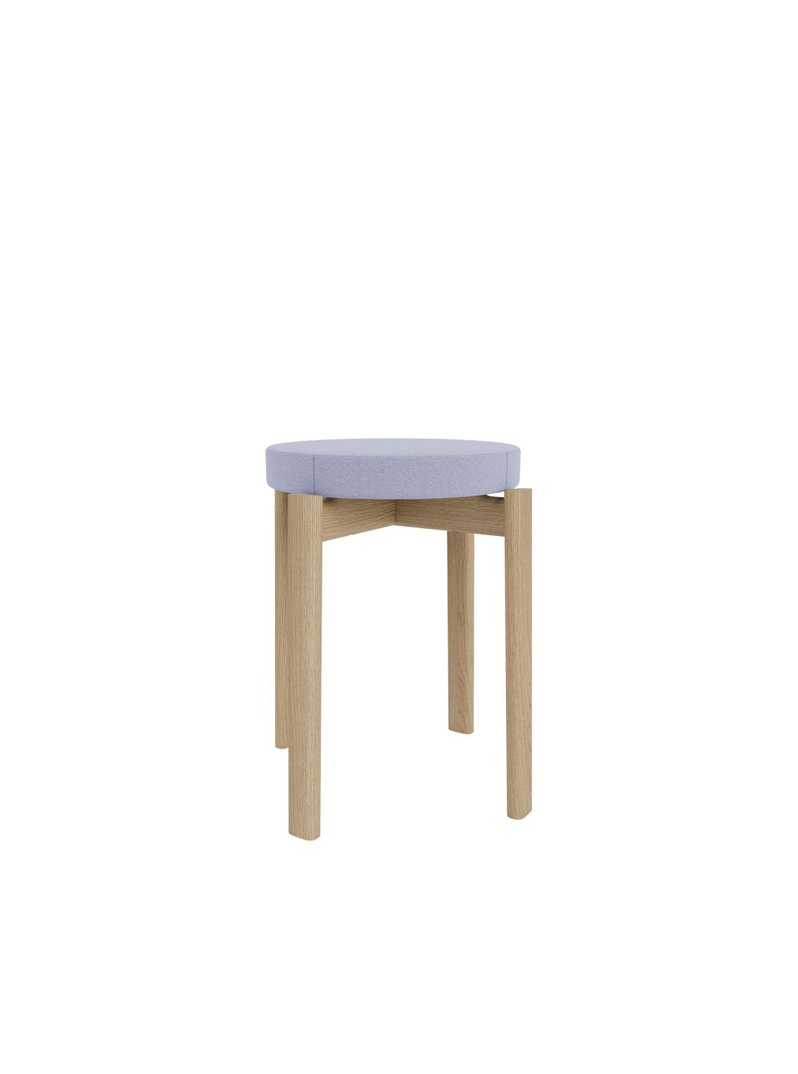 Passage Stool, Natural Oak Base, Upholstered