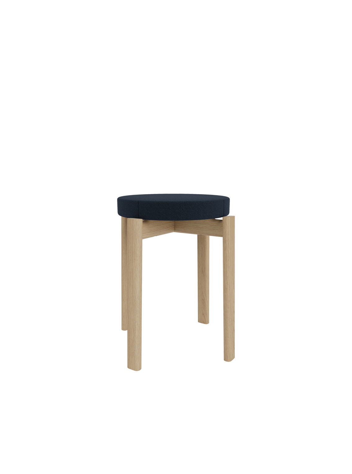 Passage Stool, Natural Oak Base, Upholstered