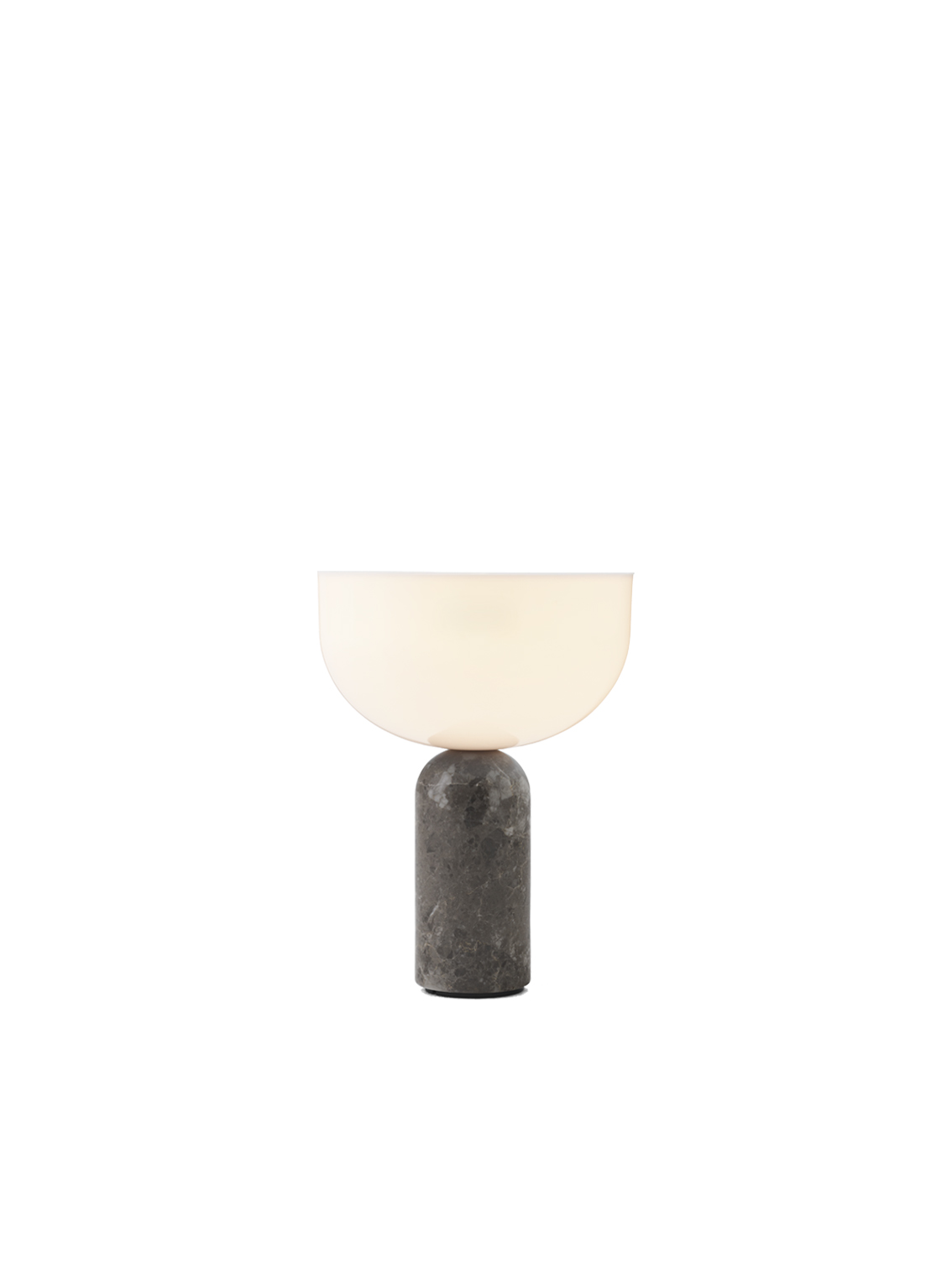 Kizu Portable Table Lamp, Gris du Marais with White Acrylic