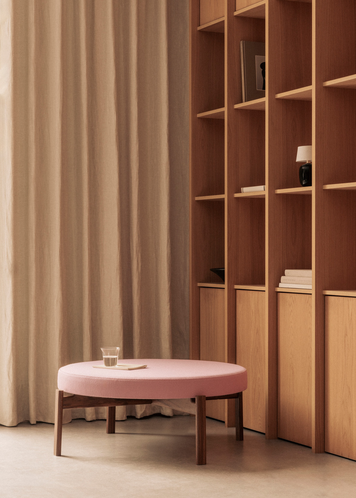 Passage Pouf, Walnut Base