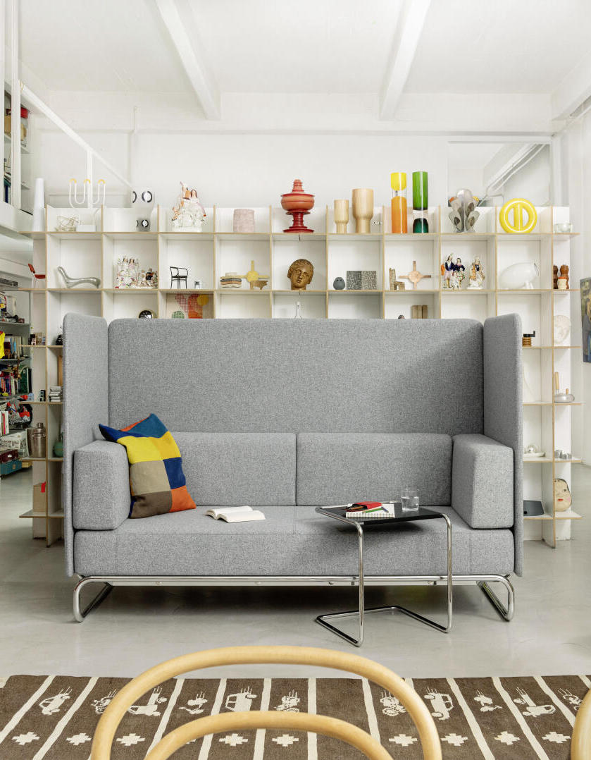 Set B 97 Side Tables, Chrome-plated Frames, Beech Stained Tabletop