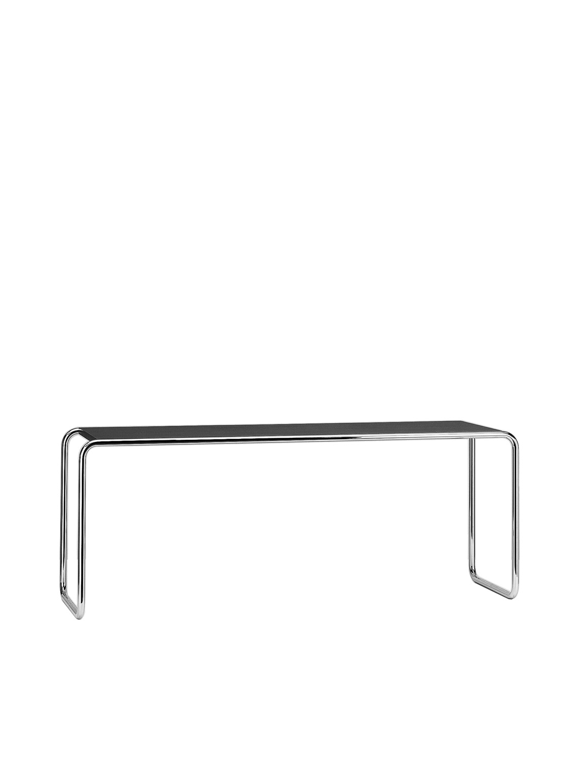 B 10 Side Table, Chrome-plated Frames, Beech Stained Tabletop