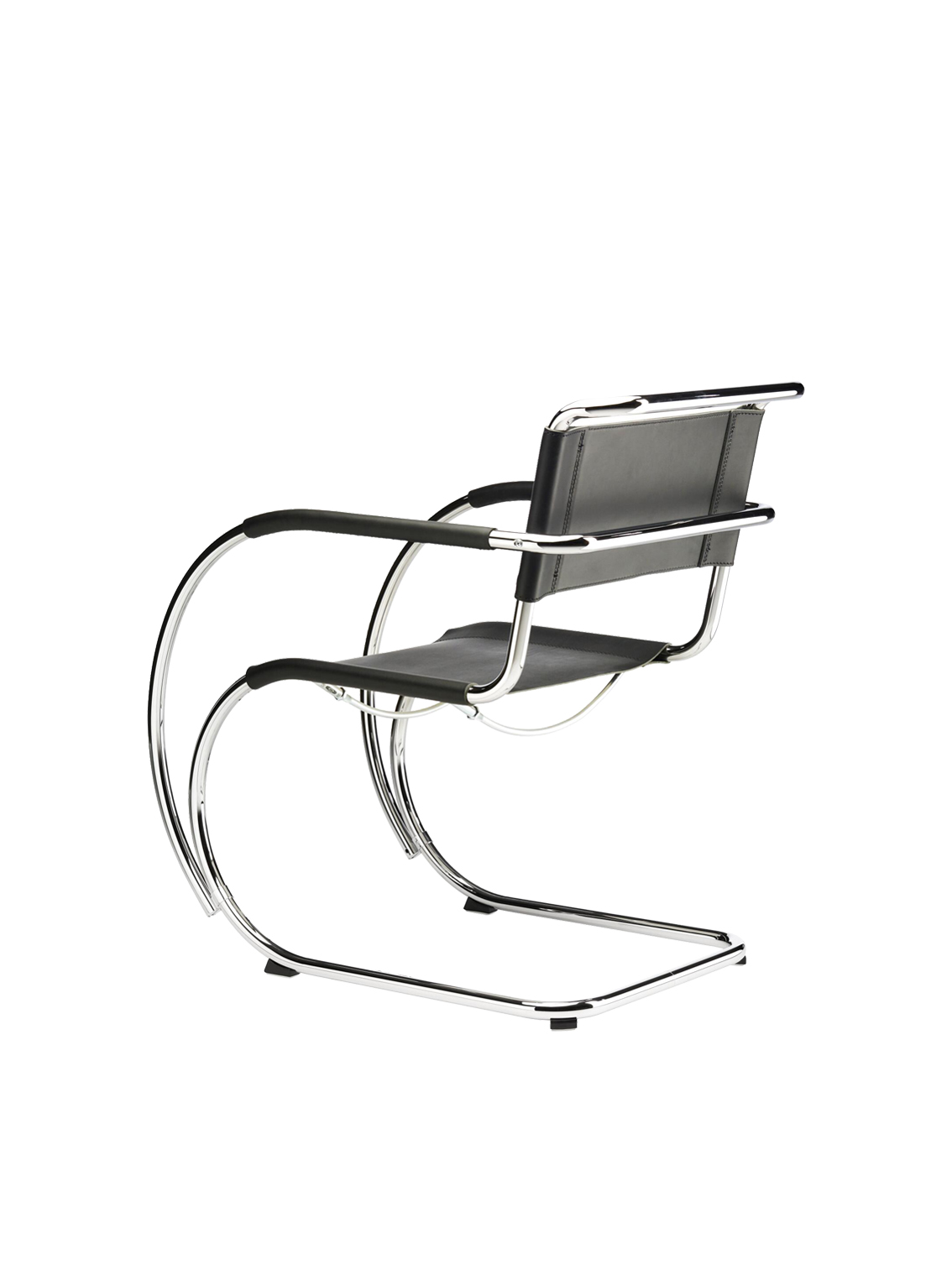 S533LF Cantilever Armchair, Chrome-plated Frames, Leather Seat/Back