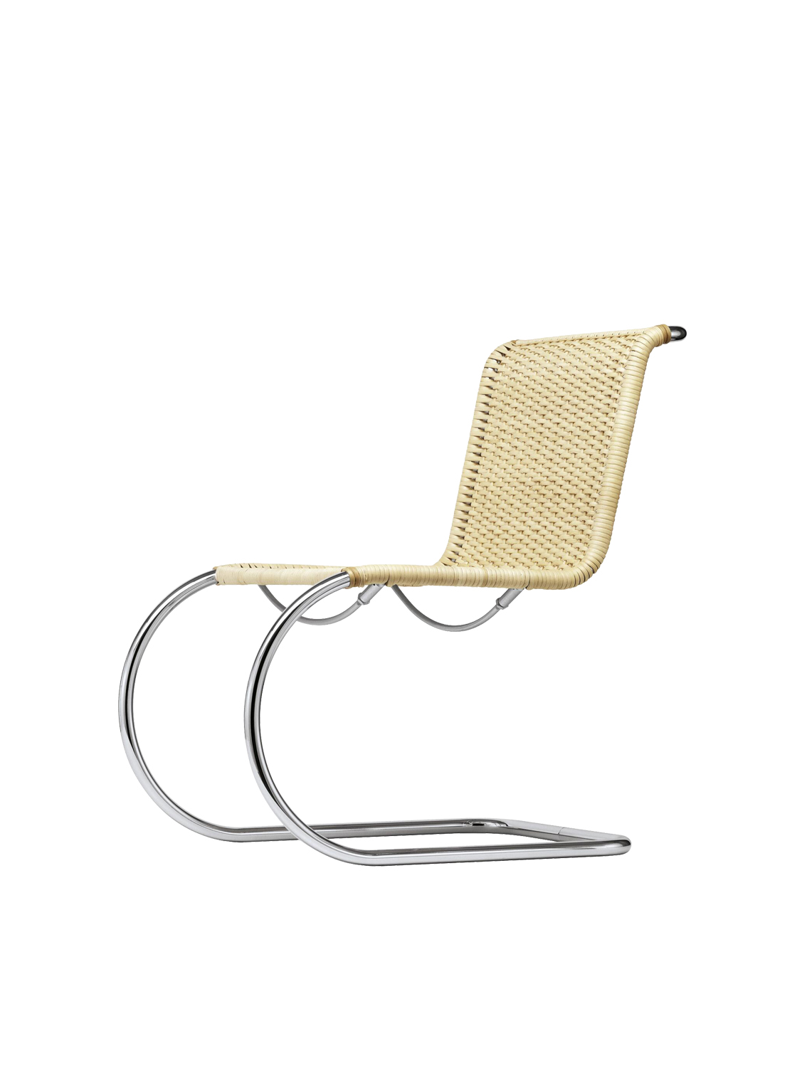 S533R Cantilever Chair, Chrome-plated Frames, Wickerwork Seat/Back