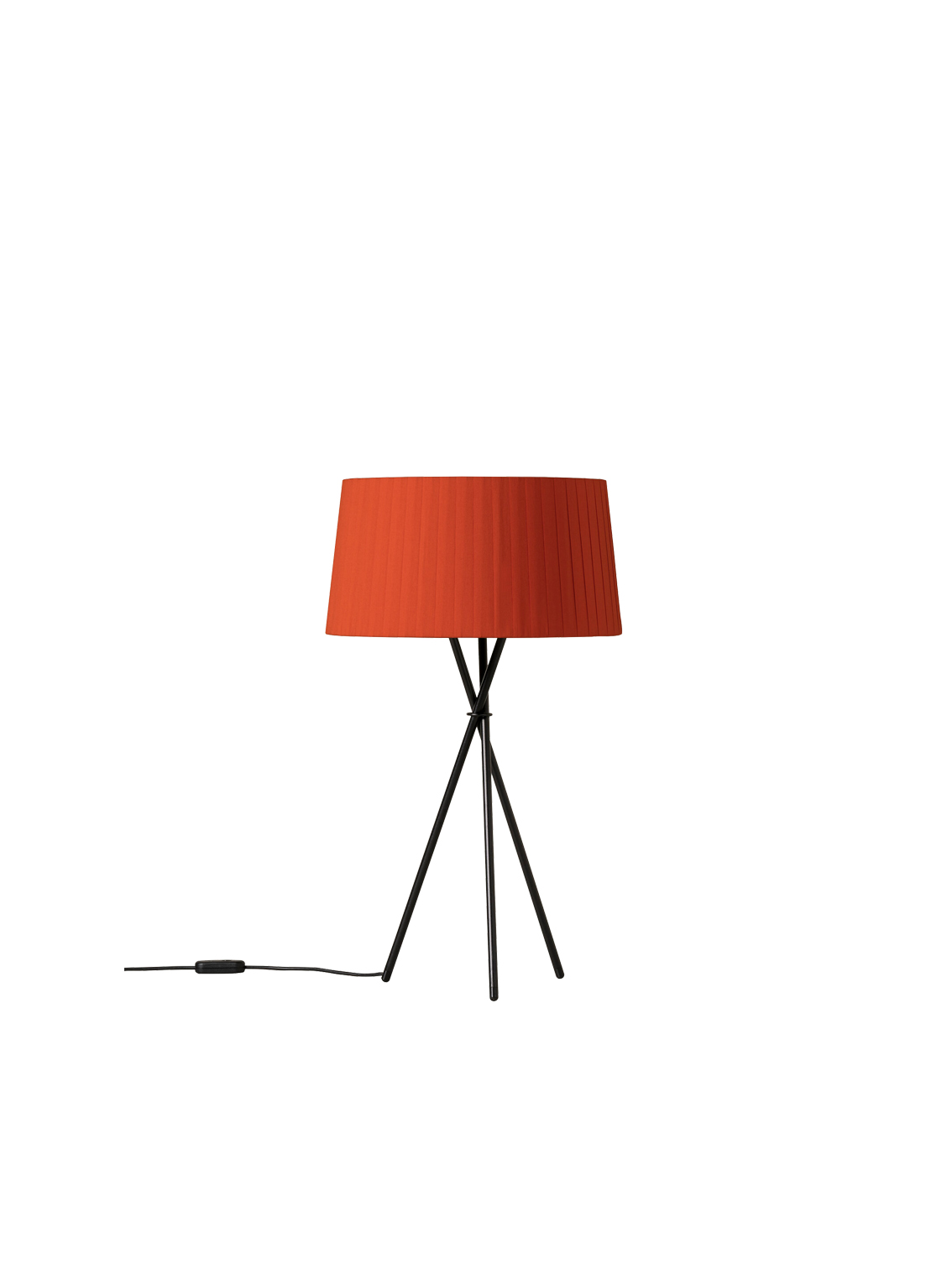 Tripode G6 Table Lamp, Black Metal Structure/Ribbon Lampshade