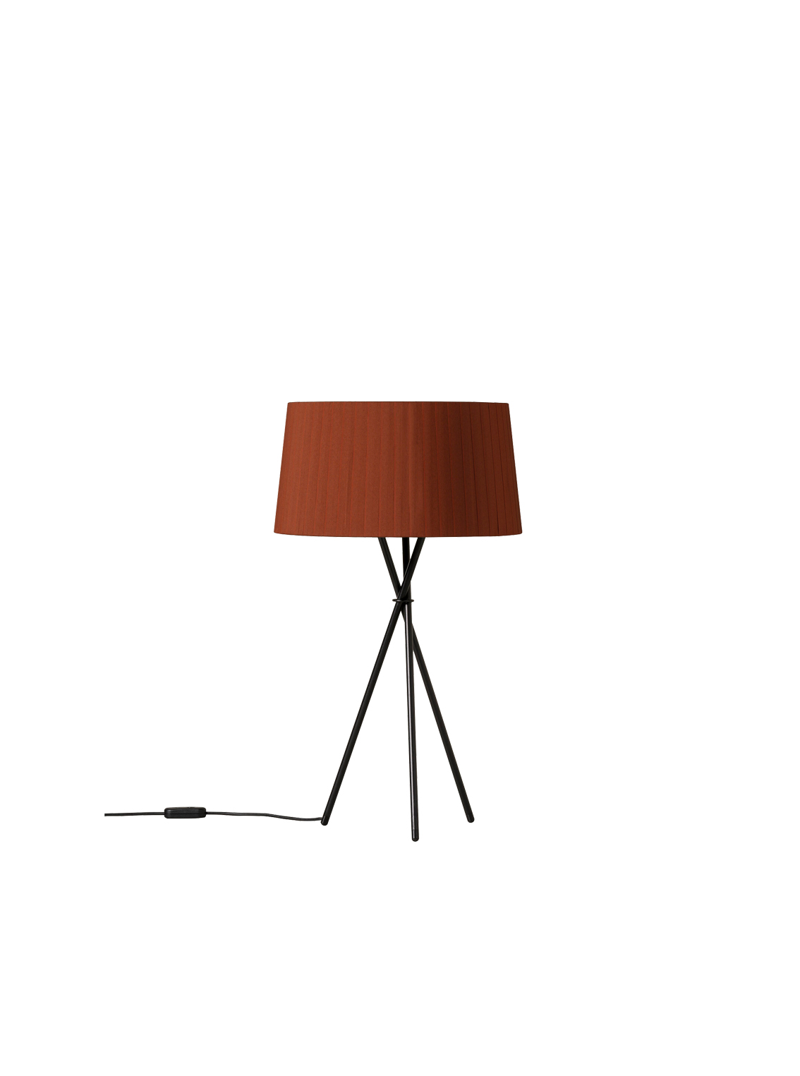 Tripode G6 Table Lamp, Black Metal Structure/Ribbon Lampshade