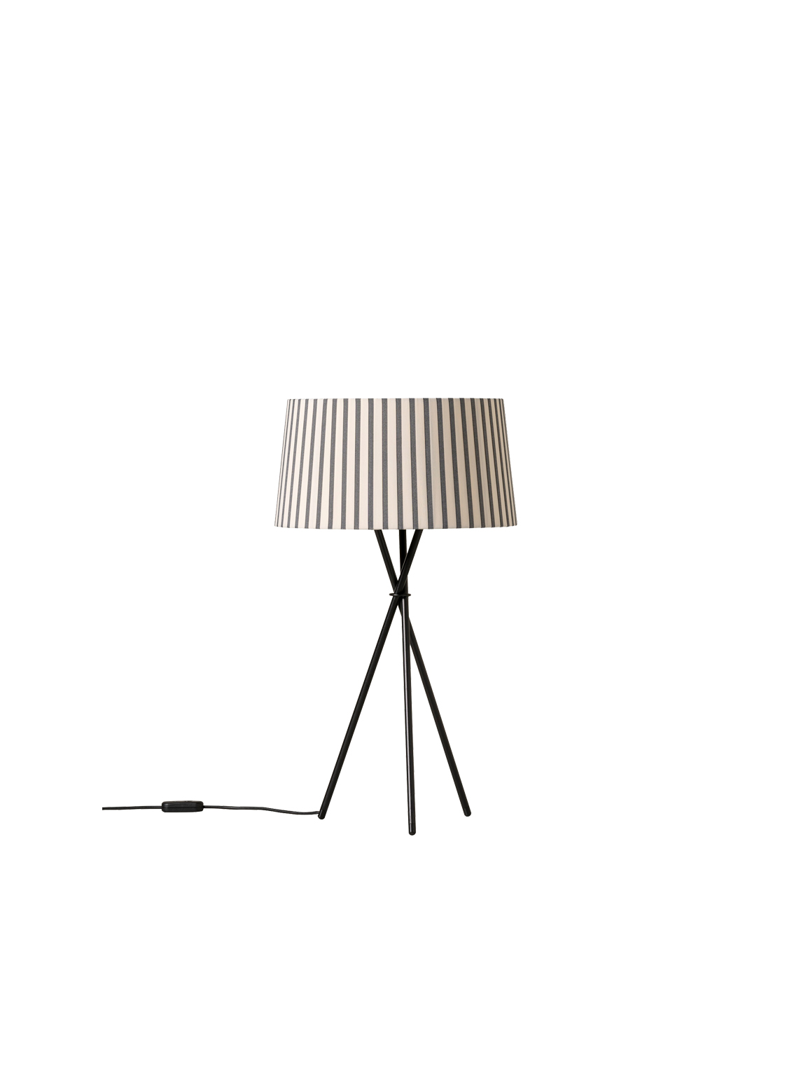Tripode G6 Table Lamp, Black Metal Structure/Ribbon Lampshade