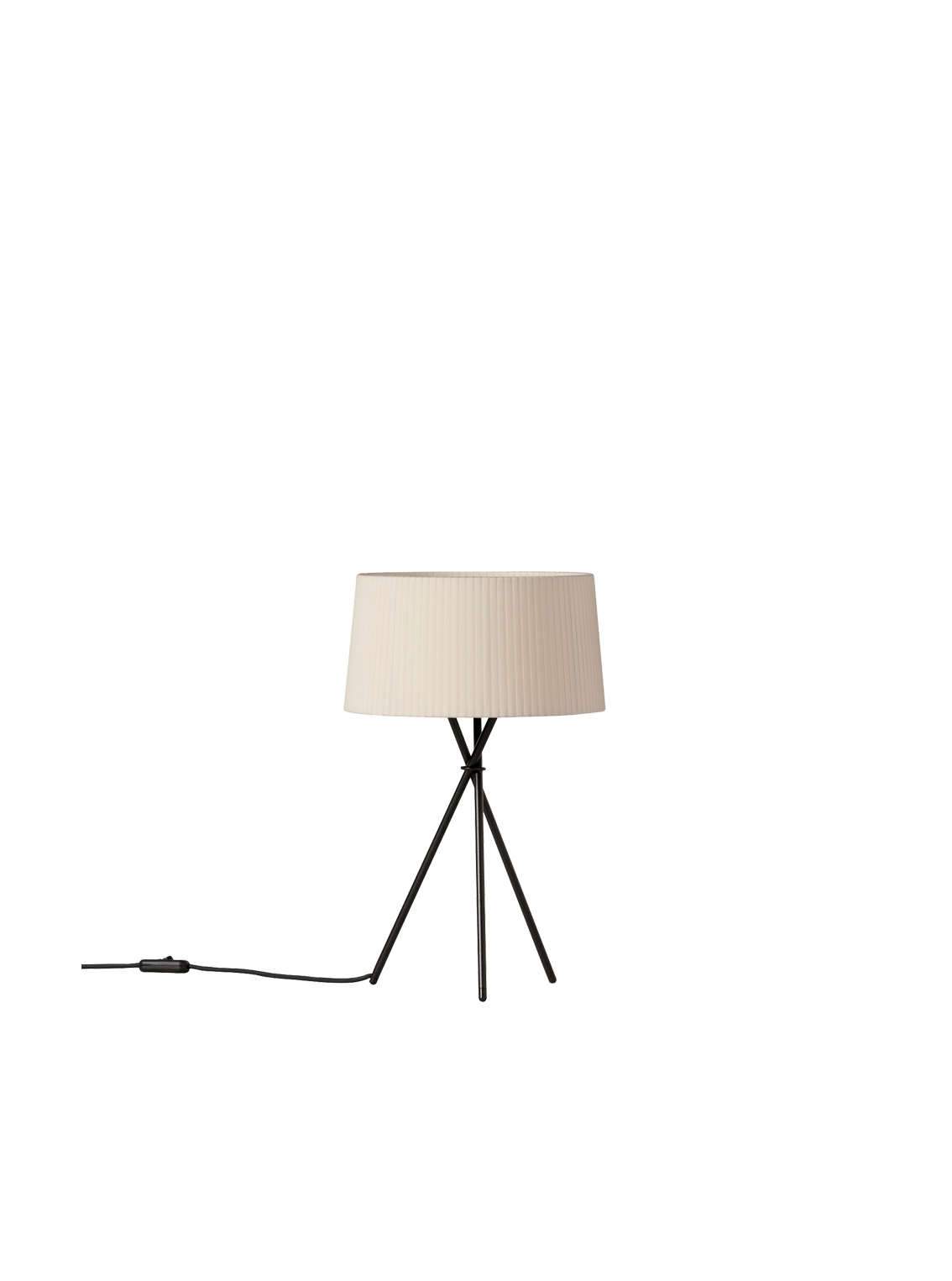 Tripode M3 Table Lamp, Black Metal Structure/Ribbon Lampshade