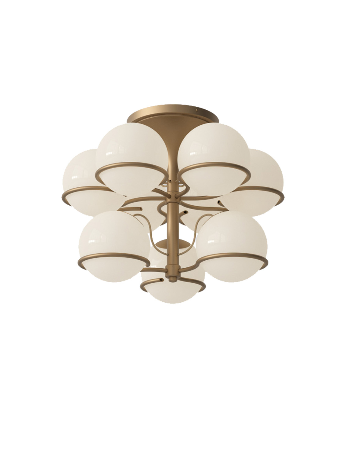 Model 2042/9 Pendant, 9 Opaline Spheres (20cm Diameter)