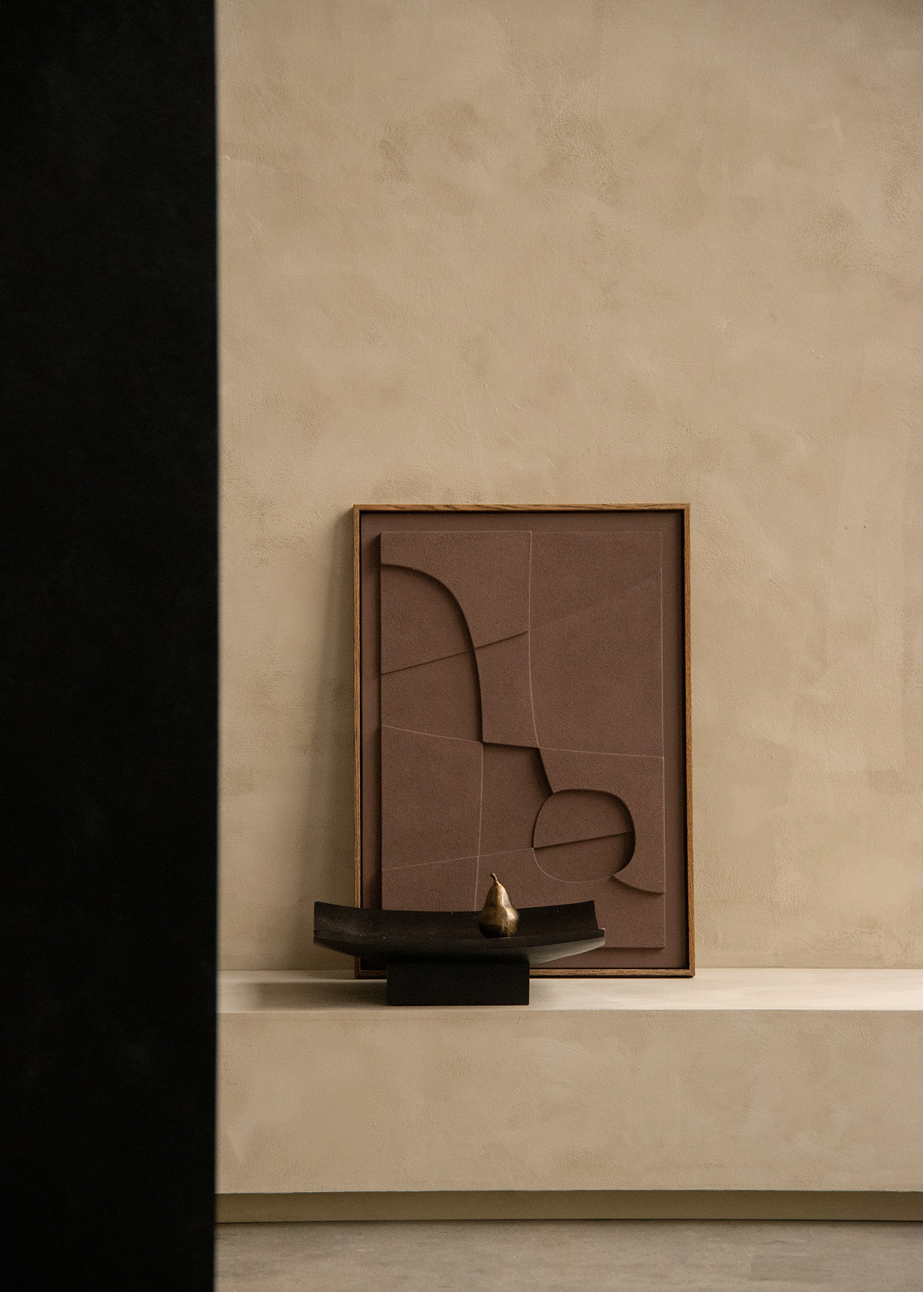 Relevé Platter, Wood, Dark Brown