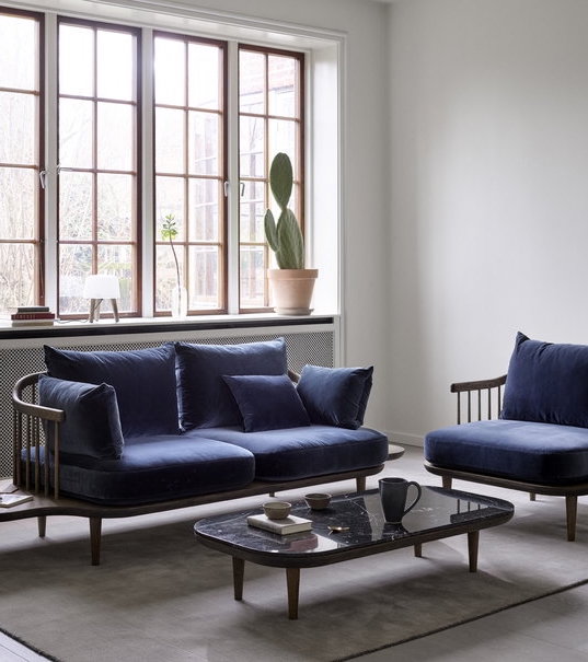 Fly Table SC5, Smoked Oil Oak / Nero Marquina Marble