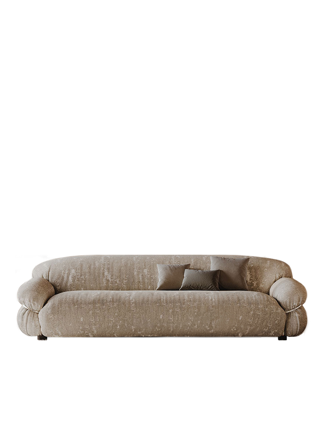 Grand Sesann Sofa, 265cm, Chromed Metal Structure, Zinia 01