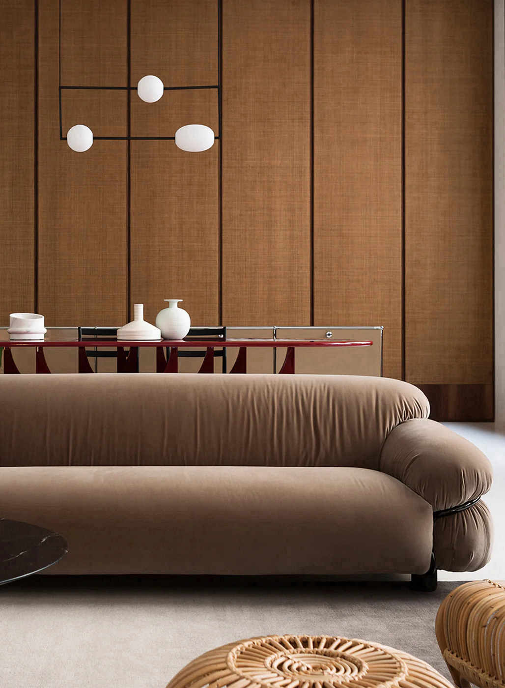 Sesann Sofa, 240cm, Chromed Metal Base, Bopha 02