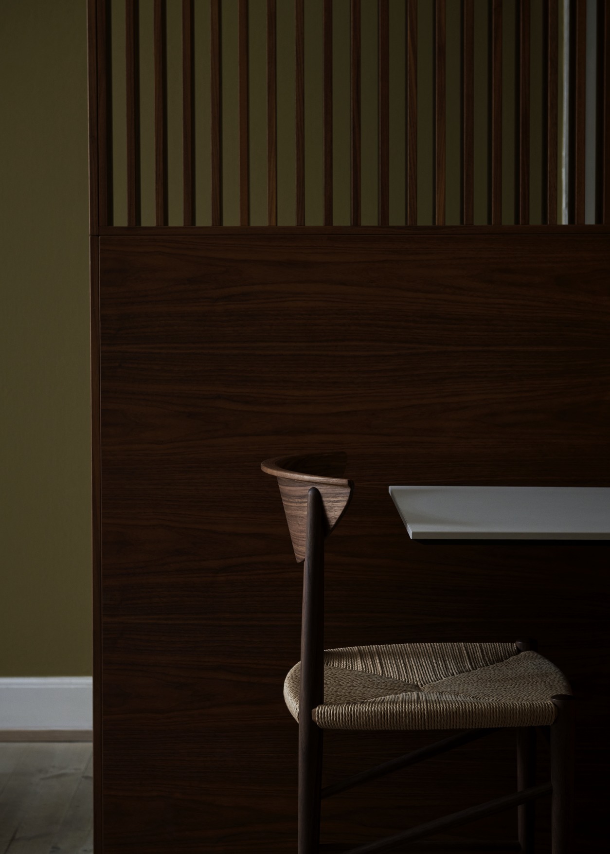Drawn HM3, Natural Paper Cord / Walnut