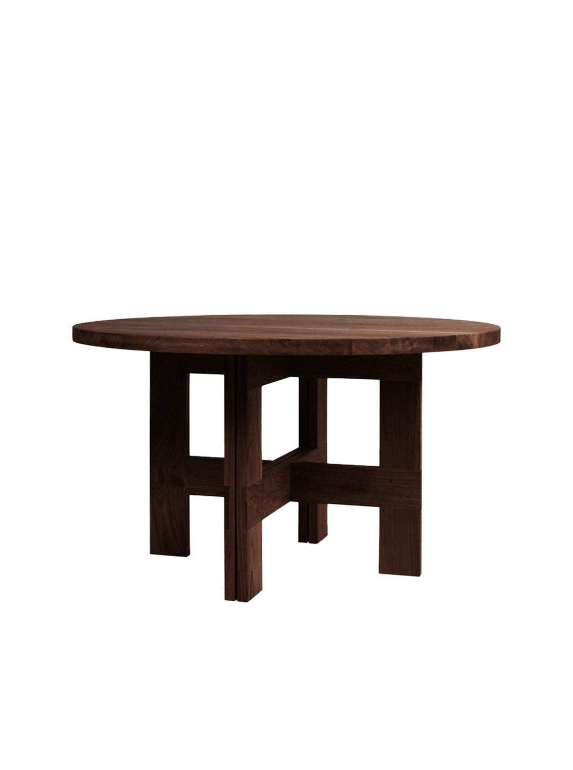 Farmhouse Trestle Table, Dia 140, Dark Oak