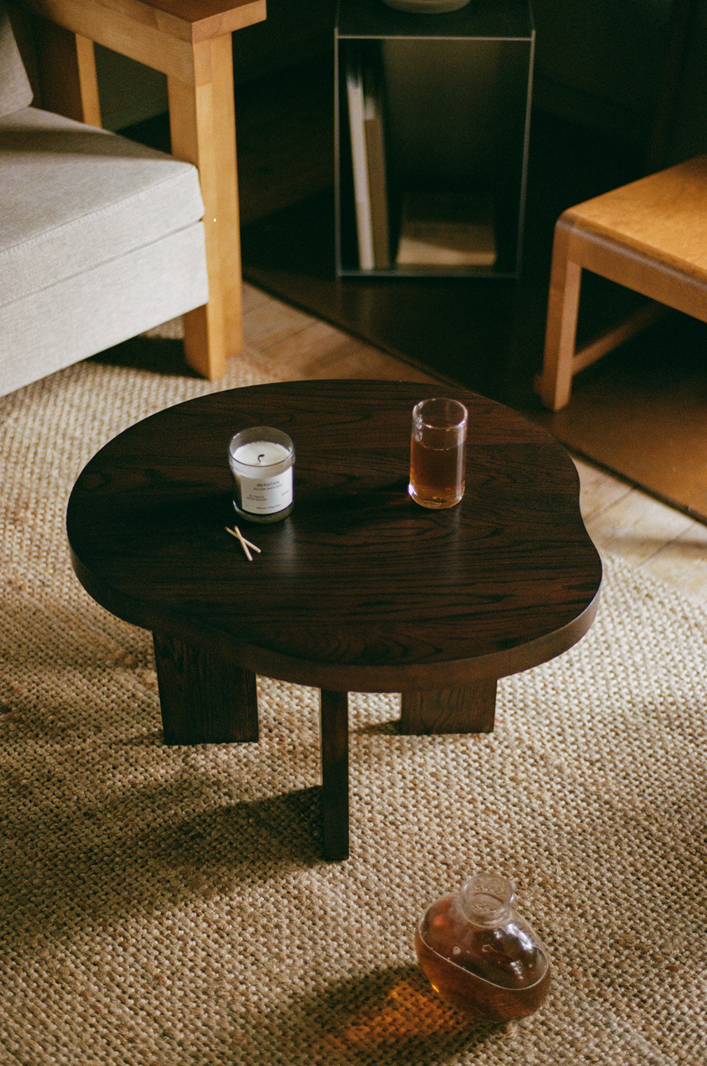 Farmhouse, Pond Side Table, Dark Oak