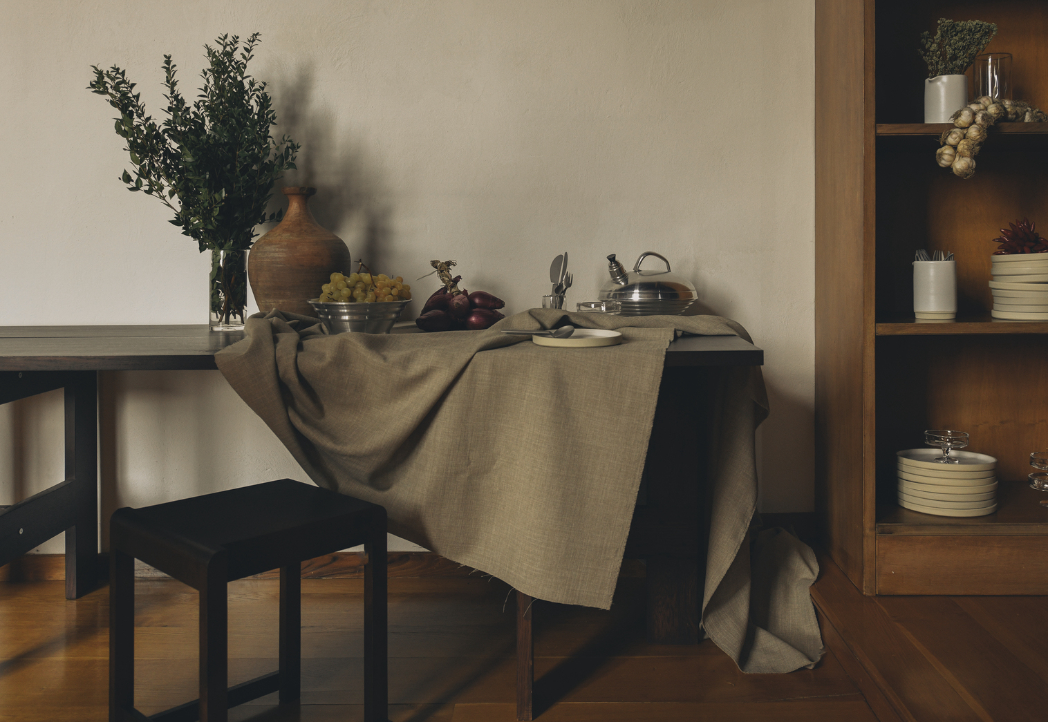 Farmhouse Trestle Table, Planks, L2200, Dark Oak