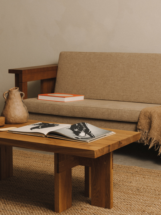 Farmhouse Coffee Table, Rectangle, Natural Oak