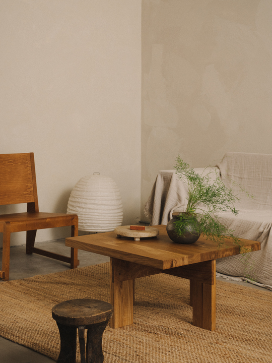 Farmhouse Coffee Table, Square, Natural Oak