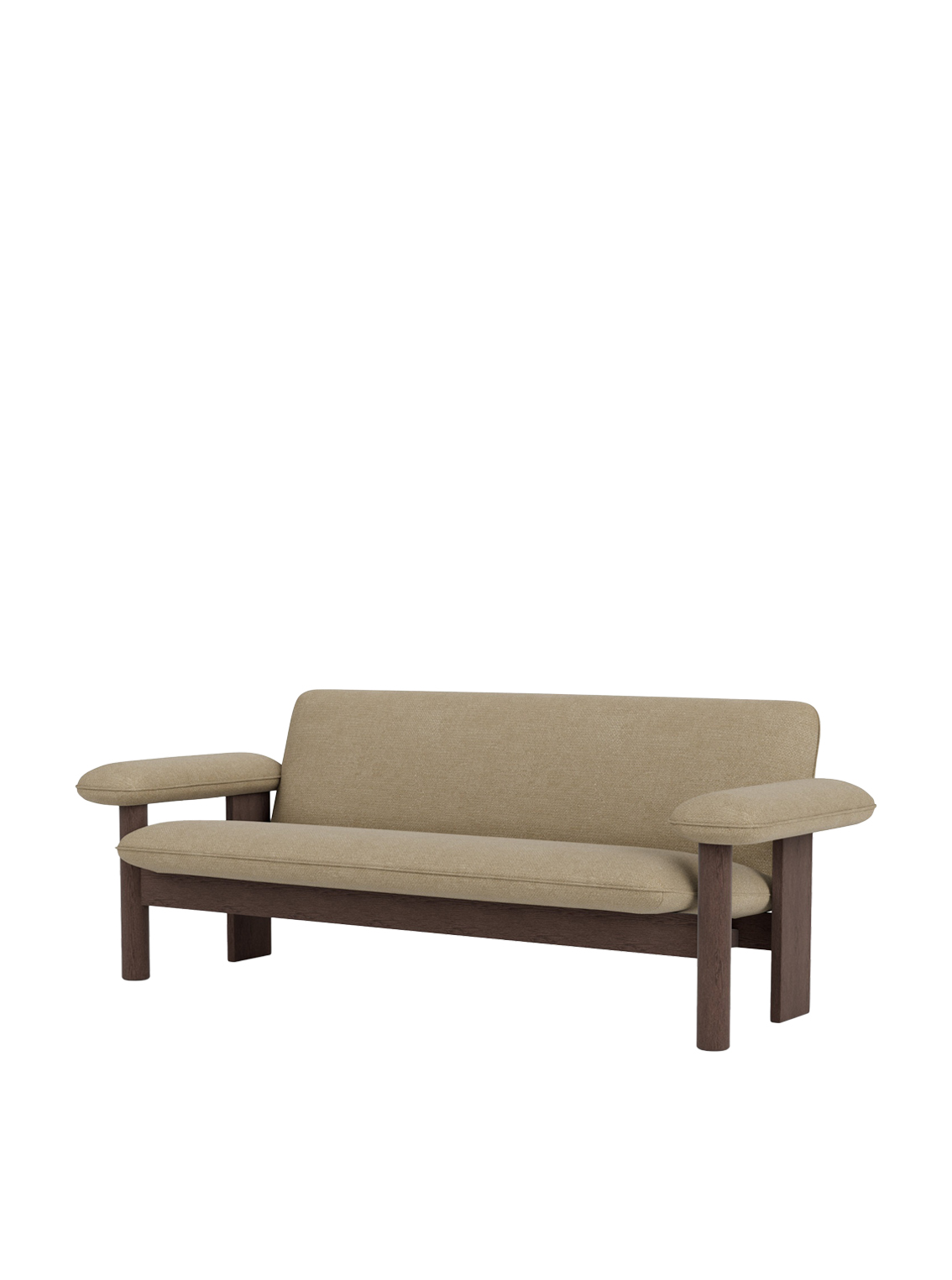 Brasilia Sofa, 2 Seater, Solid Oak Base with Upholstery, Audo Bouclé 02